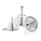 3X Stainless Steel Funnel Oil Liquid Funnel Metal Funnel With Hanging Rings New