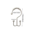24X Shower Curtain Hooks Rings Rust-Resistant Metal Double Glide Shower Hooks
