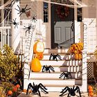 4Pcs Giant Spider Halloween Decoration Haunted House Prop Indoor Outdoor Party A