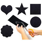5x Black Felt Fabric Adhesive Sheets Multipurpose Velvet Sheet Sticky Glue Back