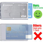 Hard Plastic Badge ID Card Holder Lanyard Business Work Pouch Double Side