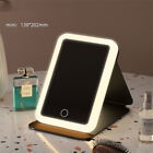 Rechargeable LED Light Cosmetic Makeup Mirror USB Touch Screen Home Desk Vanity