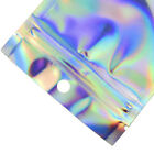 100PCS Foil Packaging Bags Zipper Seal Storage Pouch Holographic Rainbow Colour