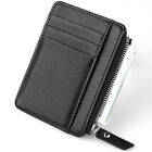5pcs Leather Small Coin Case Card Holder Black Zip Wallet Pouch Mini Purse Bag