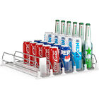 Beverage Pusher Shelf Adjustable Width Soda Can Bottle Pusher for Kitchen Fridge