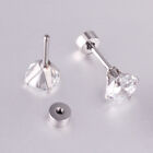 1 Pair Earrings Jewellery Zirconia CZ Ear Studs Surgical Steel 3mm-8mm Piercing