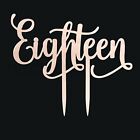 2pcs Eighteen18 Birthday Cake Topper Party Decor Mirror Rose Gold Acrylic 18th