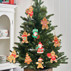 ❤ 12PCs Gingerbread Man Christmas Tree Hanging Pendant Gift Tree Decor Ornament