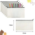10x Canvas Makeup Bags Canvas Zipper Pouch Bags Pencil Case Blank DIY Craft NEW