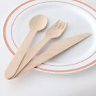 Disposable Wooden Cutlery Forks Tea Spoons Knives Party Kitchen Utensil Dessert