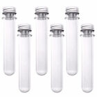 50PCS 45ML Plastic Lab Test Tubes Metal Cap Screw Lid Round Bottom Wedding Party