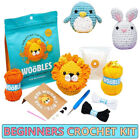 Beginners Easy Crochet Kit Crochet Hooks Knitting Needles Yarn Ball With Step-by