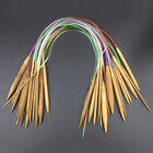 18PCS 80CM Tube Carbonized Circular Bamboo Knitting Needles Set Yarn Tools NEW
