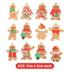 ❤ 12PCs Gingerbread Man Christmas Tree Hanging Pendant Gift Tree Decor Ornament