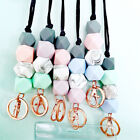 1/2x Silicone Beads Neck Strap Lanyard ID Card Badge Keyring Key Holder Necklace