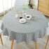 Geometric Cotton Linen Round Table Cloth Tassel Trim Dining Table Cover Deco AU