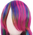 Women 70cm Long Rainbow Wavy Curly Cosplay Wig Party Costume Wig Hair Lolita Wig
