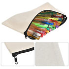 10x Canvas Makeup Bags Canvas Zipper Pouch Bags Pencil Case Blank DIY Craft NEW
