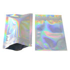 100PCS Rainbow Colour Holographic Storage Pouches Zipper Seal Foil Packaging Bag