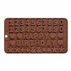 Happy Birthday Alphabet Number Silicone Mold Chocolate Cake Ice Jelly Tray Mould
