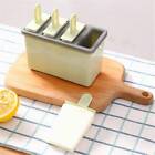 3PCS 4 Cells Block Moulds Ice Cream Mold Icy Pole Jelly Pop Popsicle Maker Mould