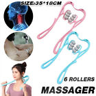 Hand 6-Roller Neck Shoulder Massager Trigger Point Pressure Pain Fatigue Relieve