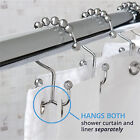 24X Shower Curtain Hooks Rings Rust-Resistant Metal Double Glide Shower Hooks