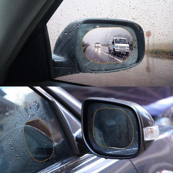 2Pcs Rainproof Car Rearview Mirror Sticker Anti-fog Protective Film Rain Shield