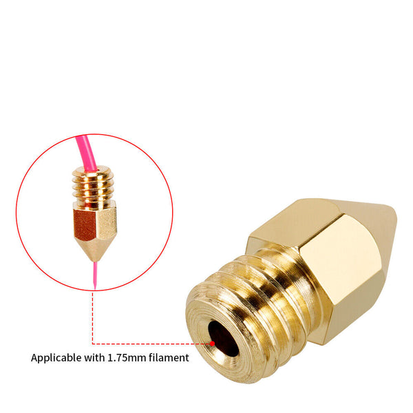 20pcs 0.4mm MK8 3D Printer Brass Nozzles Extruder 5x Nozzles Cleaning Needles