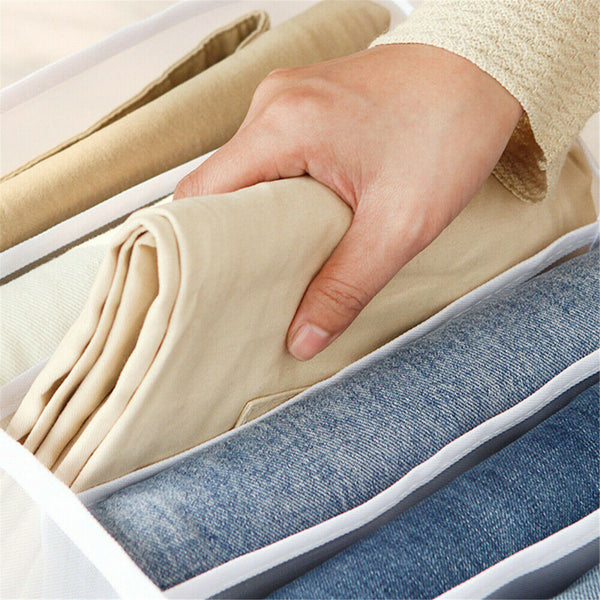 7 Grids Clothes Storage Bag Jeans Pants Drawer Organizer Divider Boxes Foldable