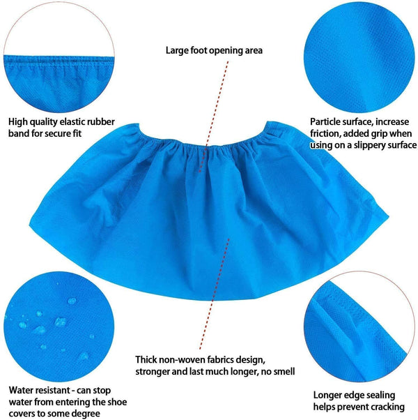 100PCS Disposable Non-Woven Shoe Covers Anti-Slip Protective Overshoes