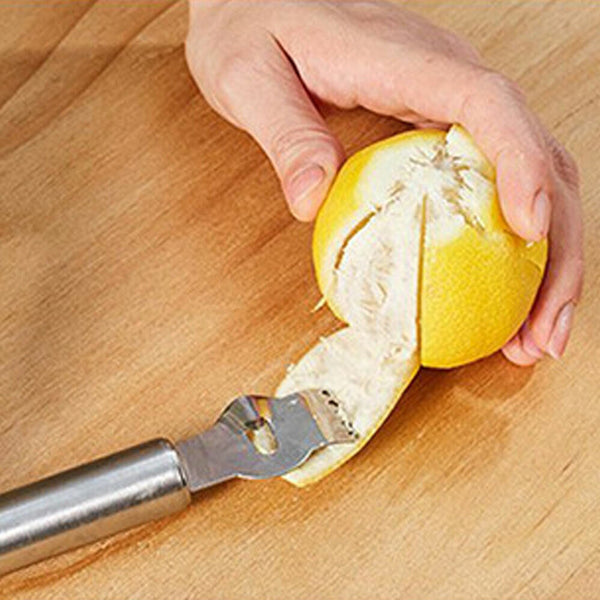 Lemon Zester Citrus Knife Tool Stainless Steel Garnish with Channel Grater Lime