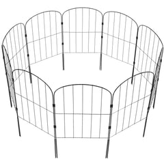 10 Pack Decorative Garden Fence Panels 24in Outdoor Metal Border Fencing