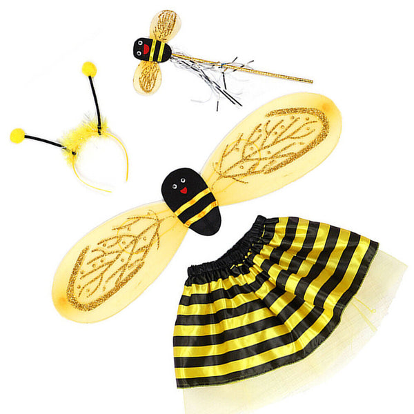 Kid Costume set Child headband skirt Bumblebee WING Halloween Fancy Bee Wings