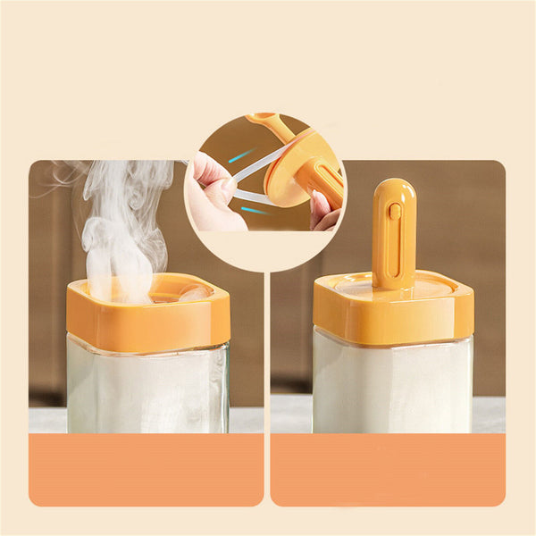 2pcs Square Seasoning Pot, Kitchen Spice Jar, Seasoning Containers for Salt