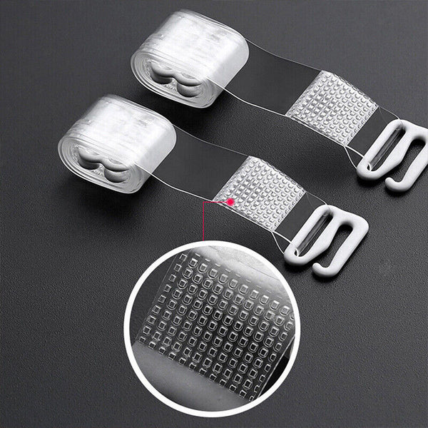 3Pairs Adjustable Transparent Invisible Bra Strap Clear Underwear Shoulder Strap