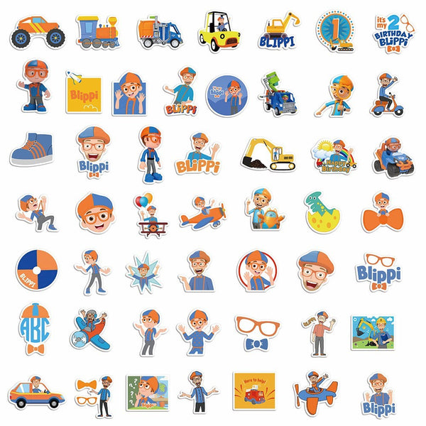 Blippi Party Supplies Tableware Kids Birthday Banner Topper Balloon Plate Bag