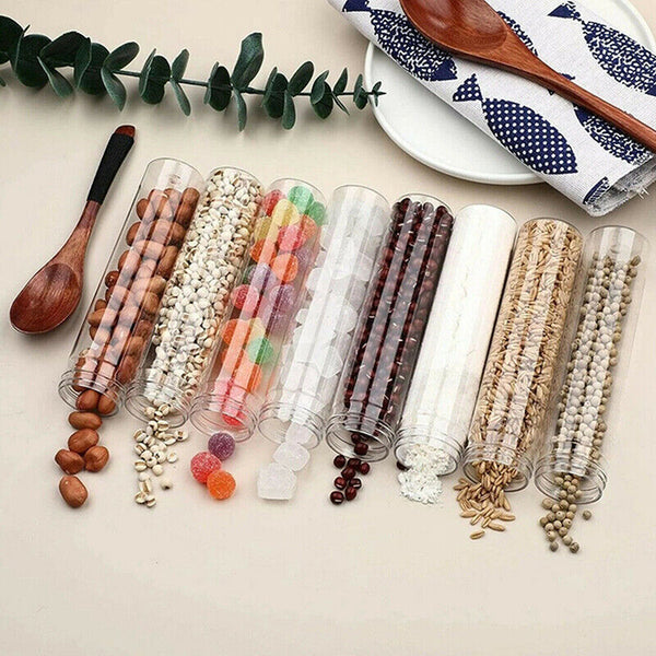 50PCS 45ML Plastic Lab Test Tubes Metal Cap Screw Lid Round Bottom Wedding Party