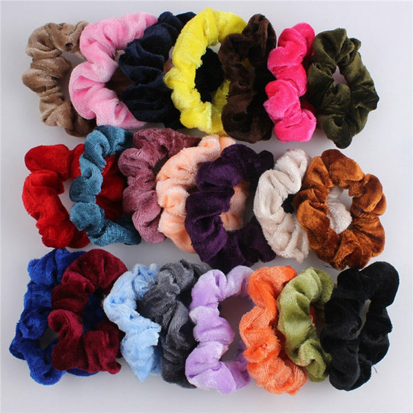 UP 24PCS Velvet Scrunchies Ponytail Women Hair band Elastic Hair Bands Scrunchy