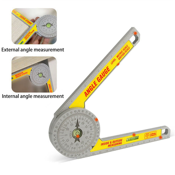 Angle Finder Goniometer Ruler Miter Drawing Measuring Level Saw Protractor Tools