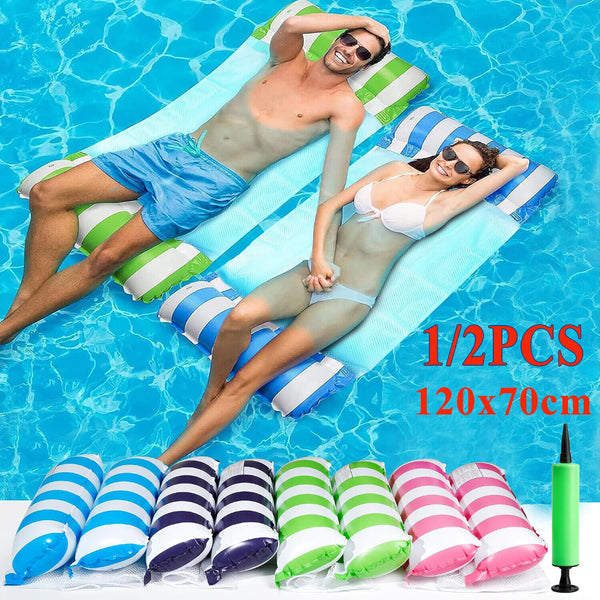 Portable Floating Water Hammock Toy Swimming Chair Inflatable Float Pool Bed