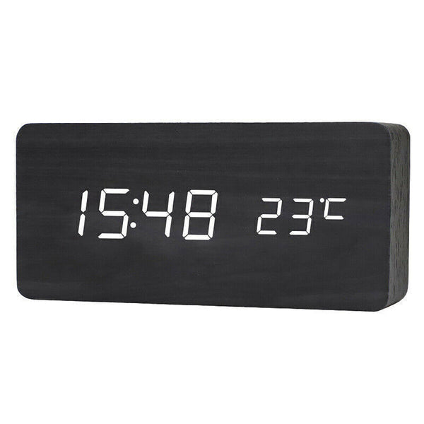 Wooden Alarm Clock Modern Digital Desk Clock Decorative Gift Wood Craft Home