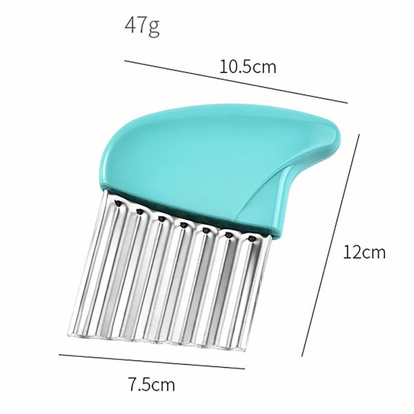 2x Stainless Steel Crinkle Cutter Wavy Vegetable Potato Chip Slicer Knife Blade