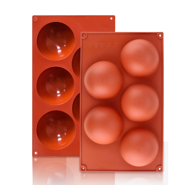 2PCS 5 Cavity Semi Sphere Silicone Mould Chocolate Bombe Dome Baking Mold
