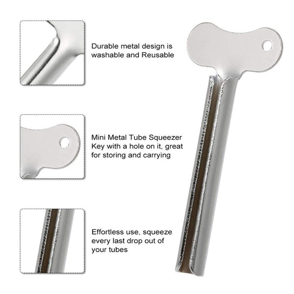 Stainless Steel Tube Toothpaste Squeezer Easy Key Dispenser Roller Tube Wringer