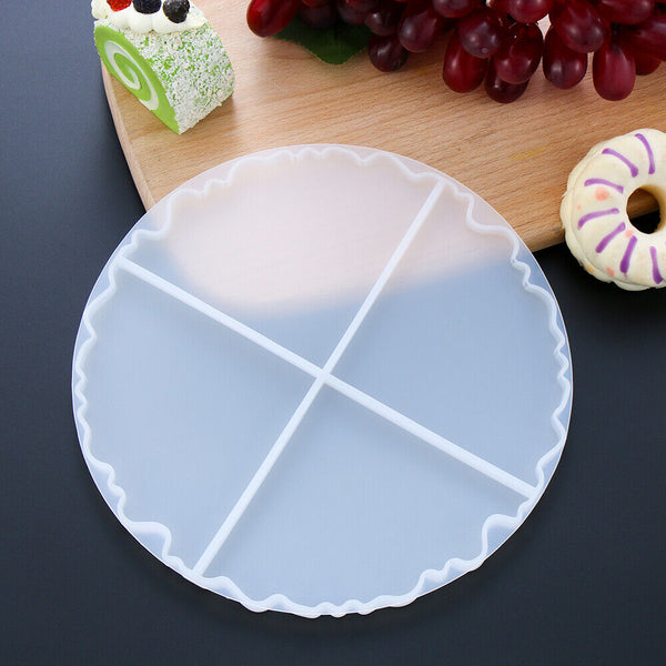 Coaster Resin Casting Mold Silicone Jewelry Agate Making Tray Mould Craft