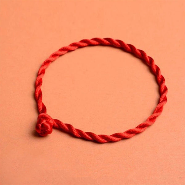 50PCS Handmade Red String Of Fate Protection Love Lucky Rope Friendship Bracelet