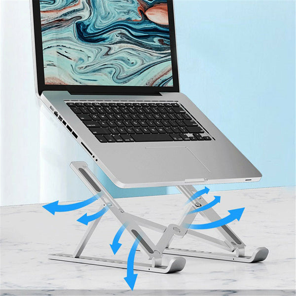 Foldable Laptop Stand and Tablet Holder – Adjustable Portable Desktop Riser for Notebook, iPad and Tablet