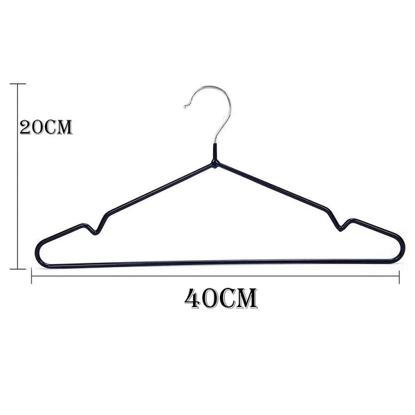 10X Metal Clothes Hangers Non Anti Slip Rubber Coated Wire Suit Coat Hanger