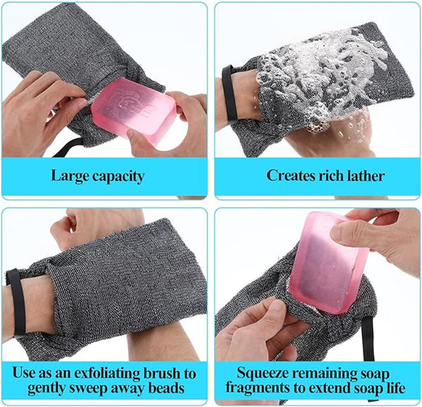 6PCS Soap Saver Mesh Bags Exfoliating Soap Pouch Body Scrubber